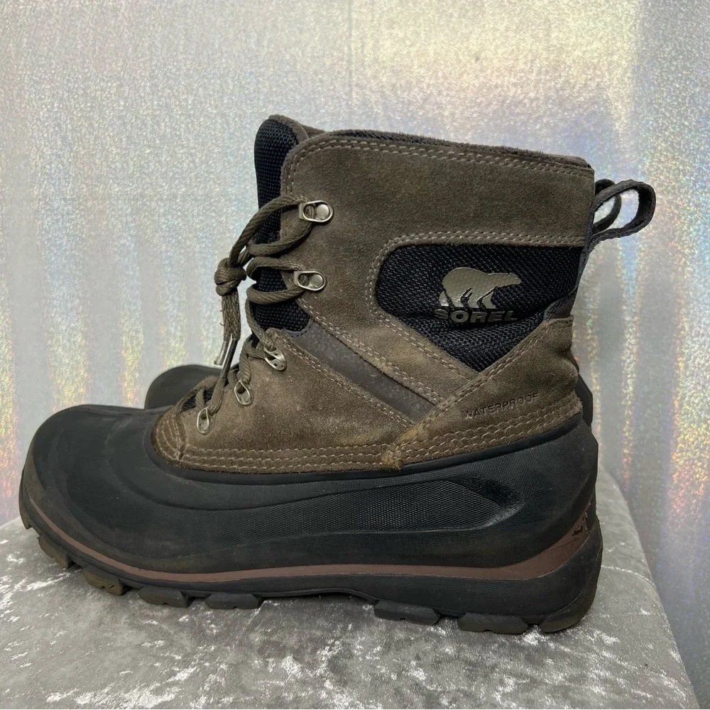 Sorel winter boots brown black waterproof cold weather snow outdoors hiking